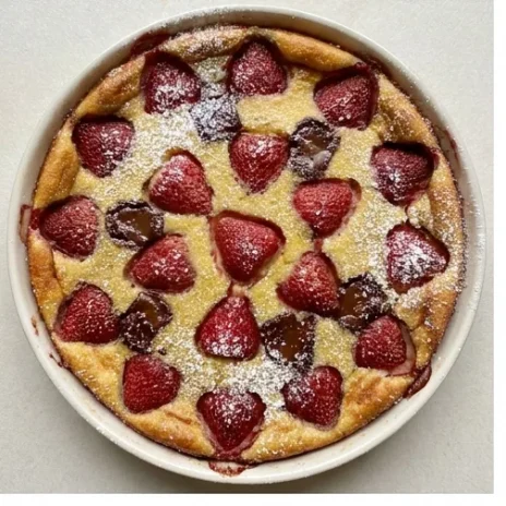 Çilekli ve Çikolatalı Clafoutis Tarifi