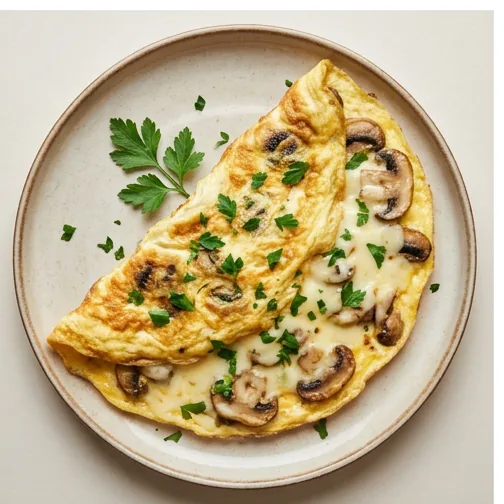 Mantarlı Kaşarlı Omlet Tarifi