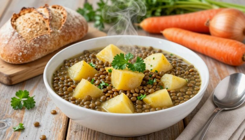 Patatesli Yeşil Mercimek Yemeği Tarifi
